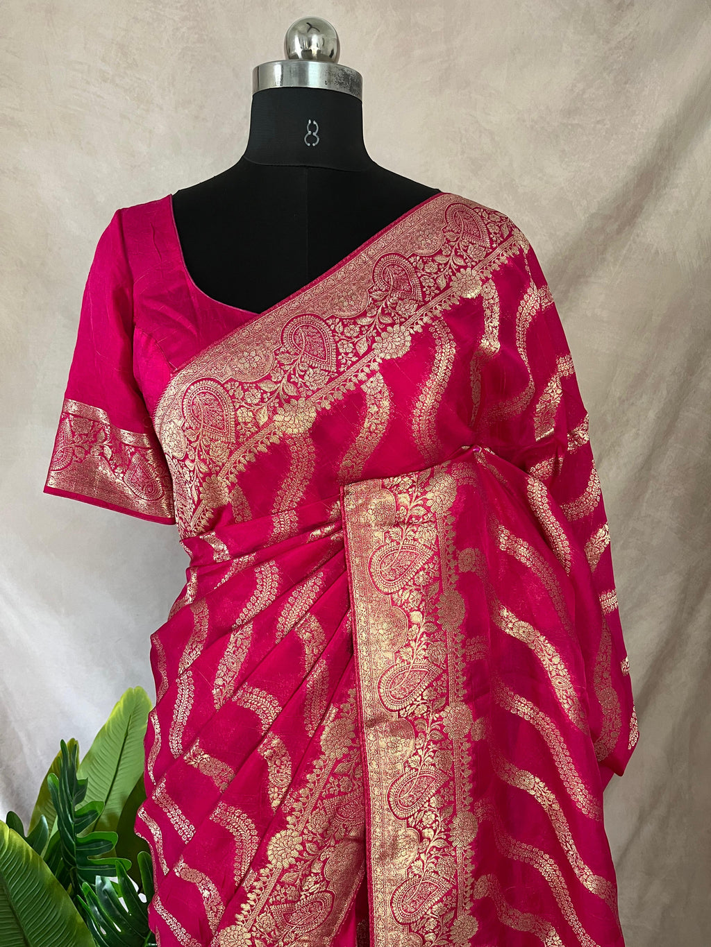 Dola silk saree with stitched blouse