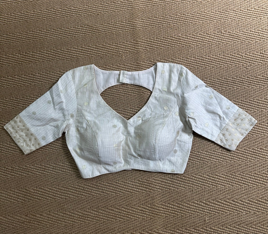 Off white silk cotton blouse with sleeves