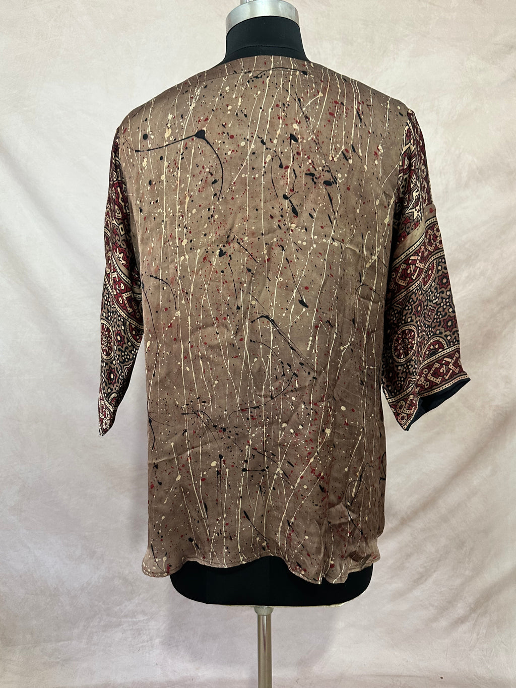 Pure Modal silk shirt with hand block print