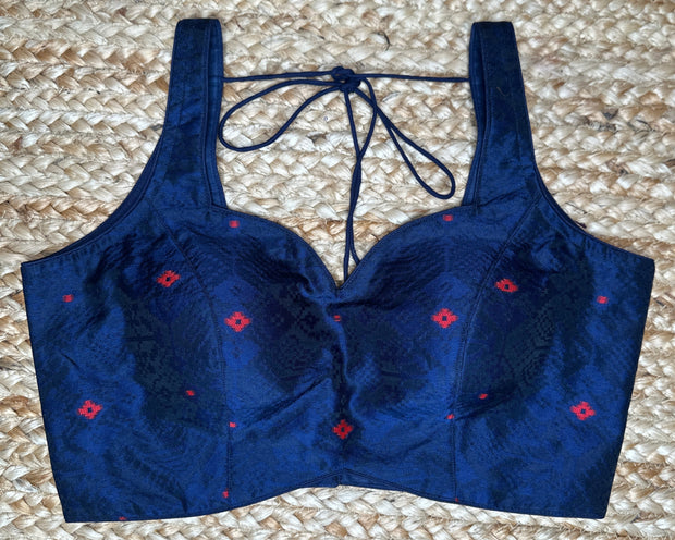 Blue banarsi blouse
