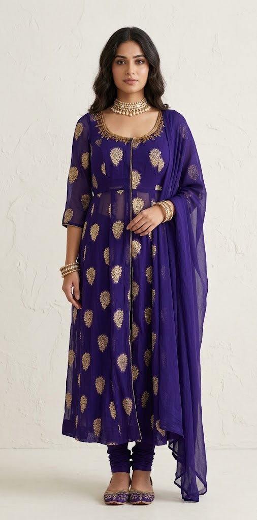 Purple designer salwar set