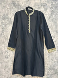 Black silk cotton kurta