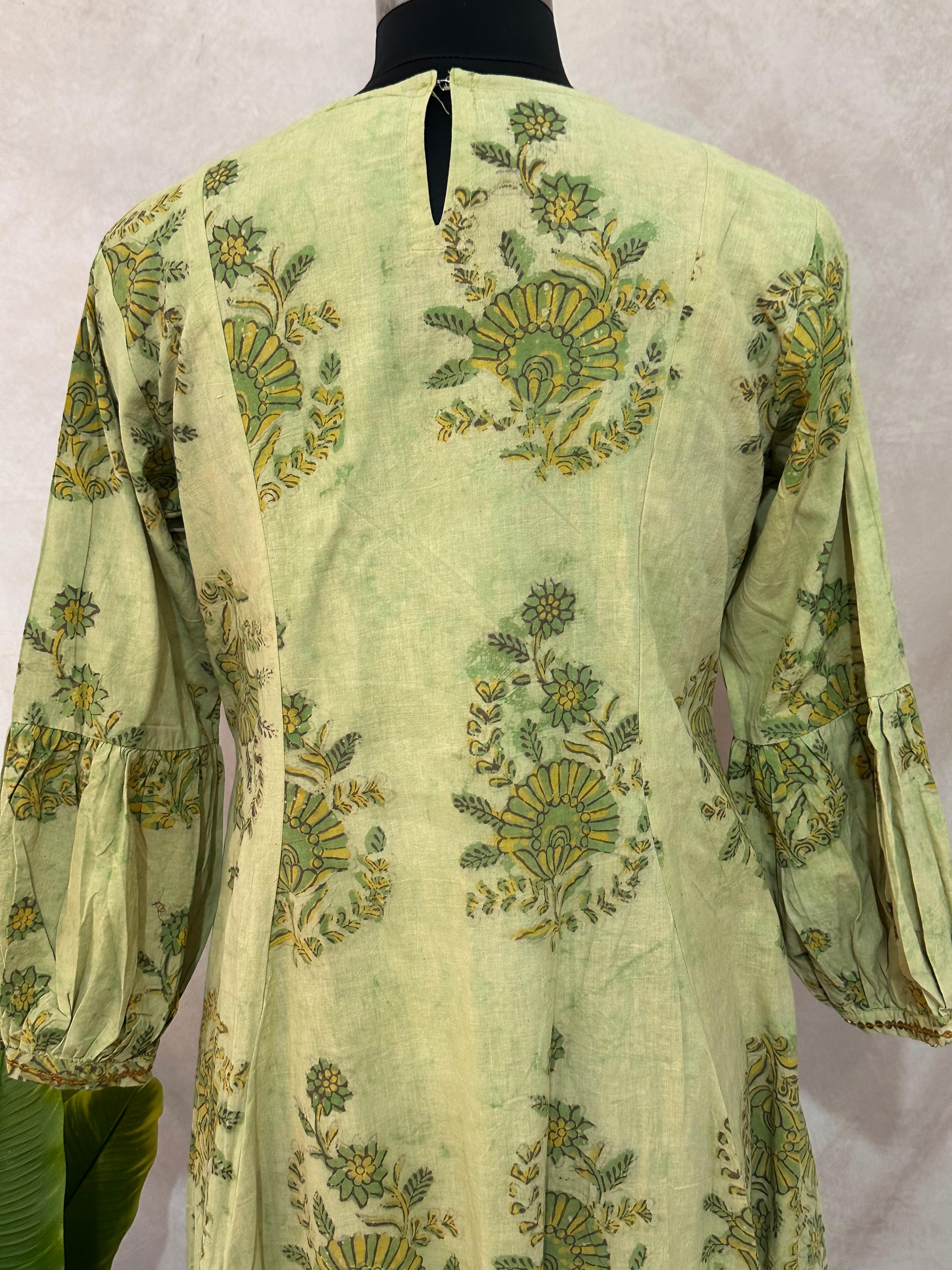 Hand blocked printed ajrakh Cotton dress