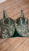 Bottle Green banarsi brocade long top