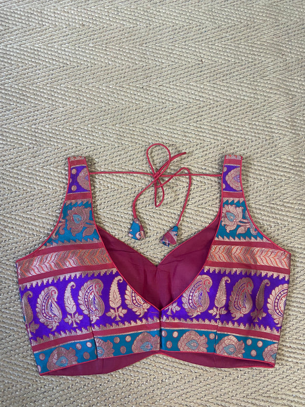 Multi color silk blouse