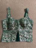 Bottle Green banarsi brocade long top