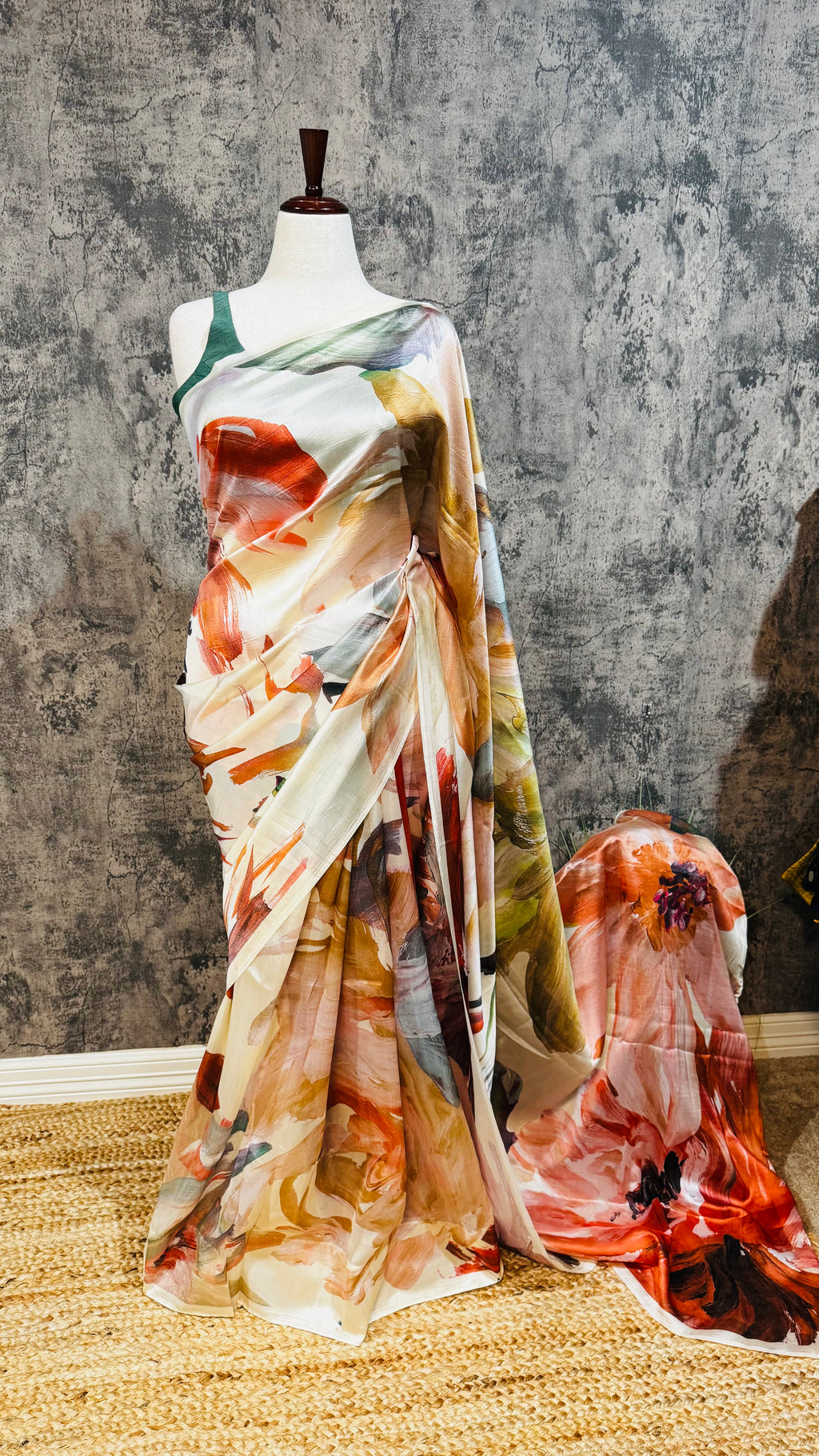Digital printed semi silk saree, no BP