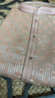Peach Silk kurta with bottom
