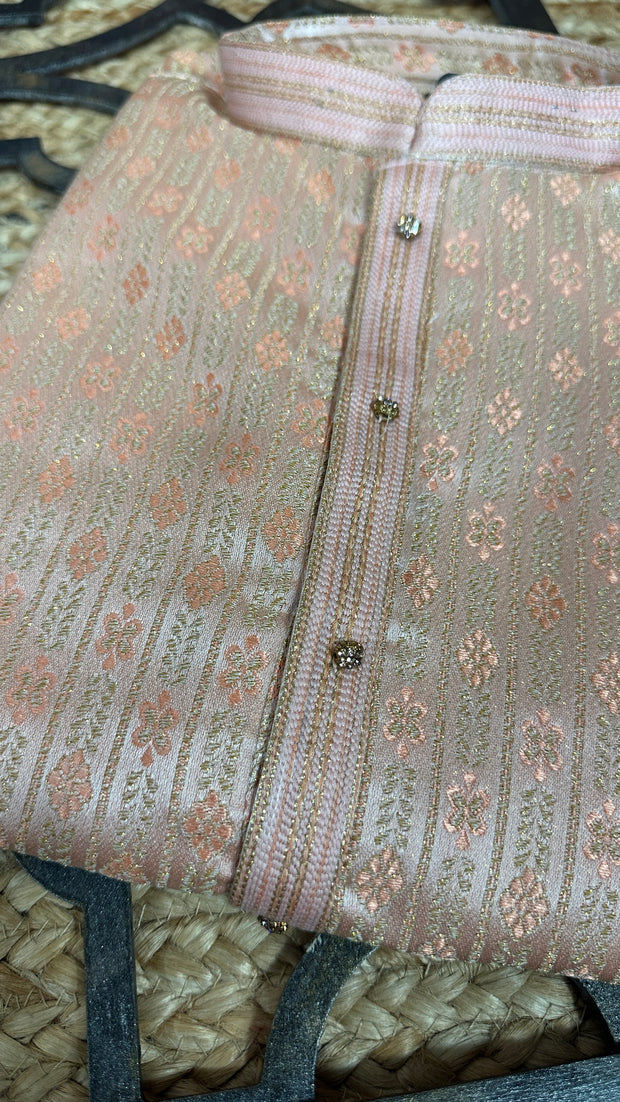Peach Silk kurta with bottom