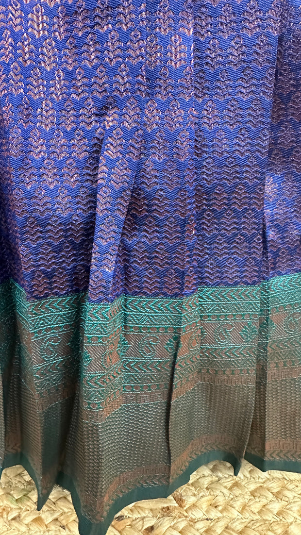 Semi silk brocade dhavani
