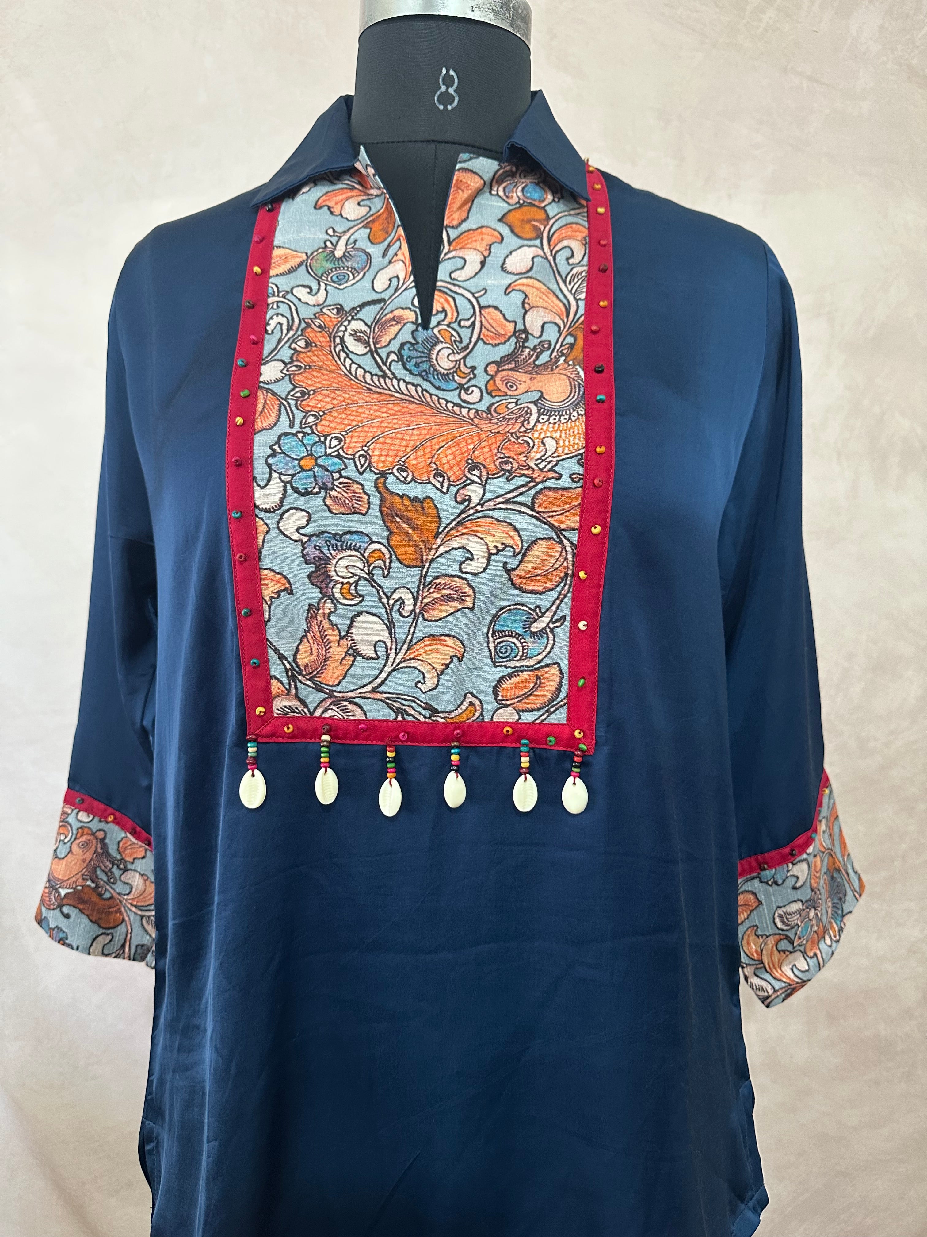 Blue modal silk cord set
