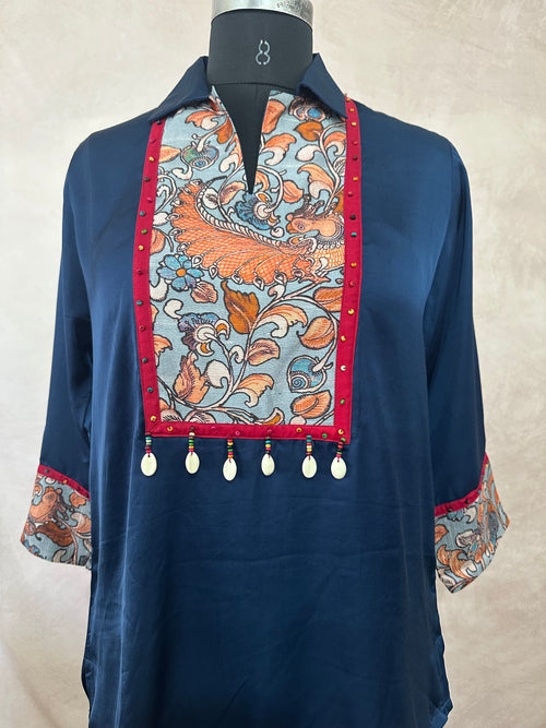 Blue modal silk cord set