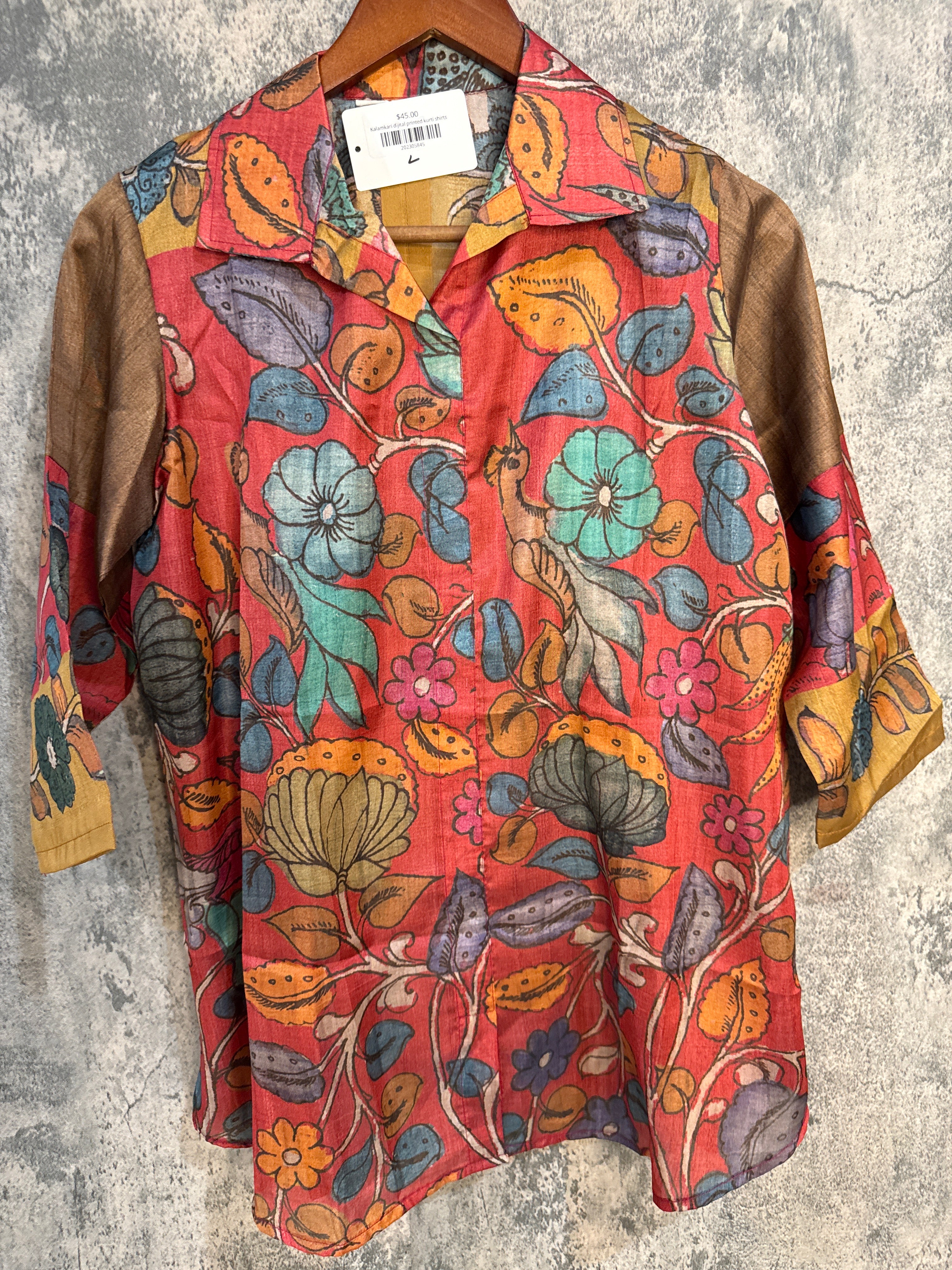 Kalamkari dijital printed kurti shirts