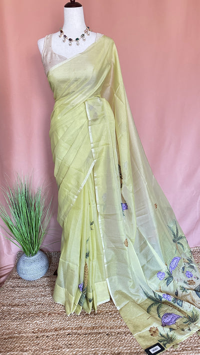 Kotta silk saree with hand emboidery, with BP