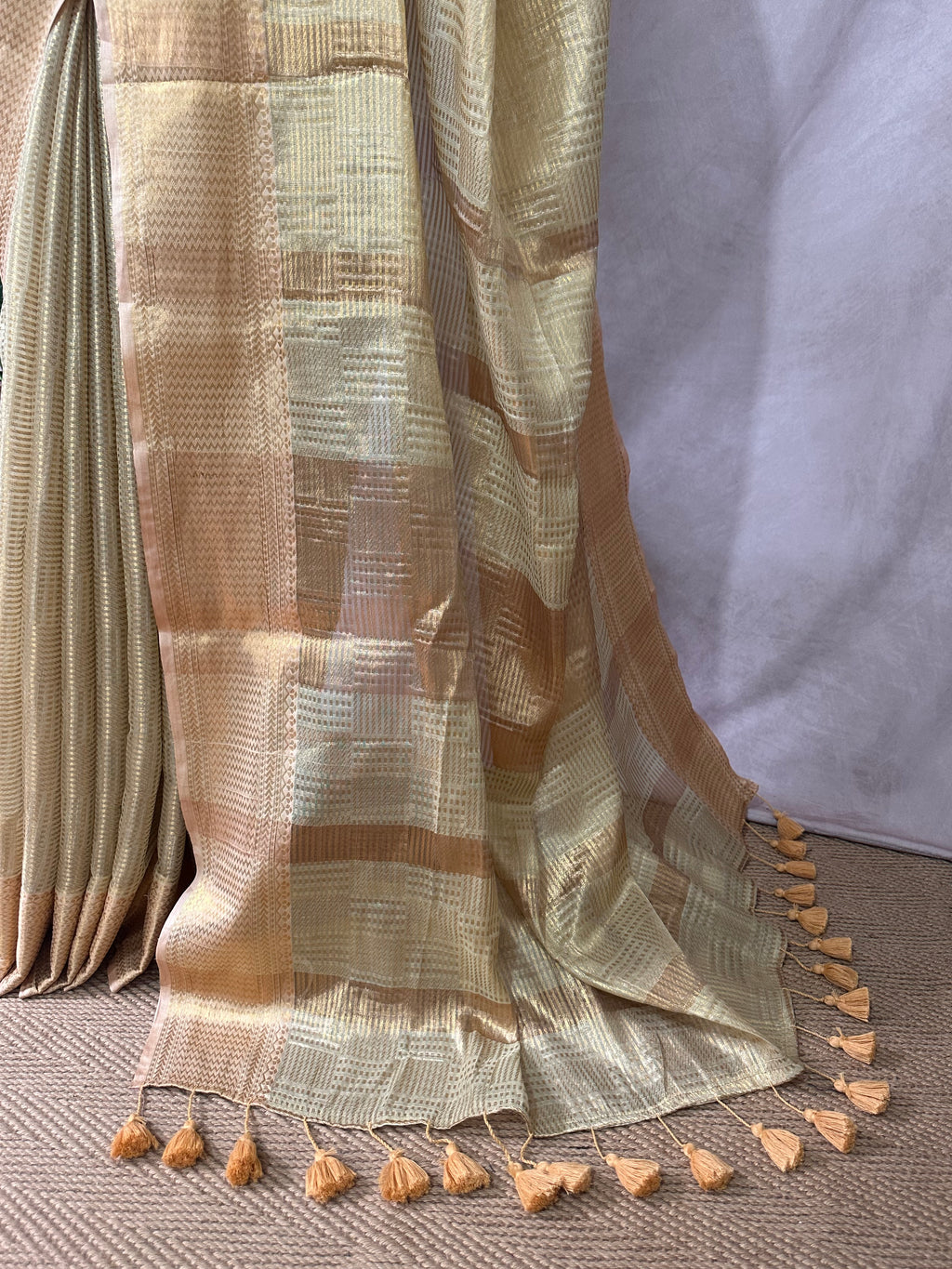 Modal tissue saree with stitched blouse