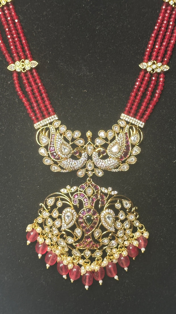 Long necklace with earring