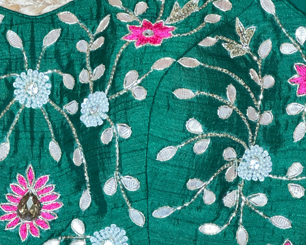 Green sequins designer blouse