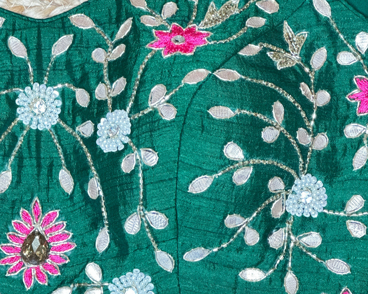 Green sequins designer blouse