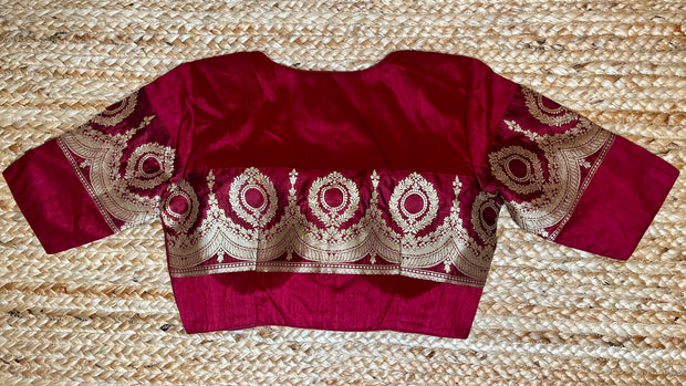 Maroon raw silk blouse