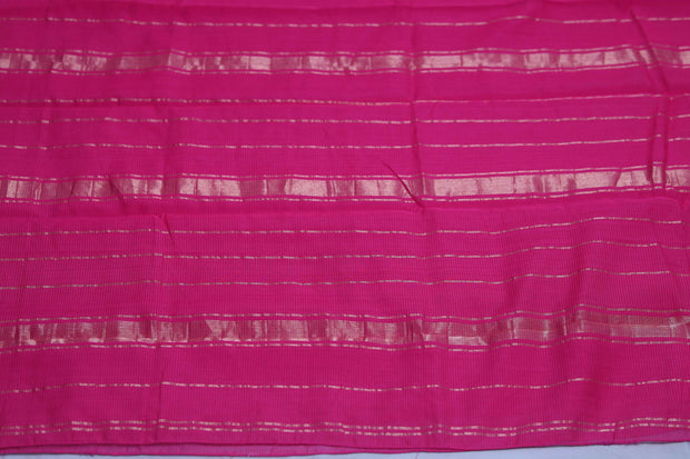 Mangalgiri Cotton Silk Saree with Long Sleeve Cotton Designer Blouse