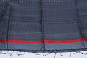 Pure Muslin Silk Saree with Weaved Sequins and Stitched Blouse