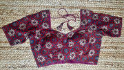 Short-sleeve Ajrakh blouse