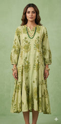 Hand blocked printed ajrakh Cotton dress