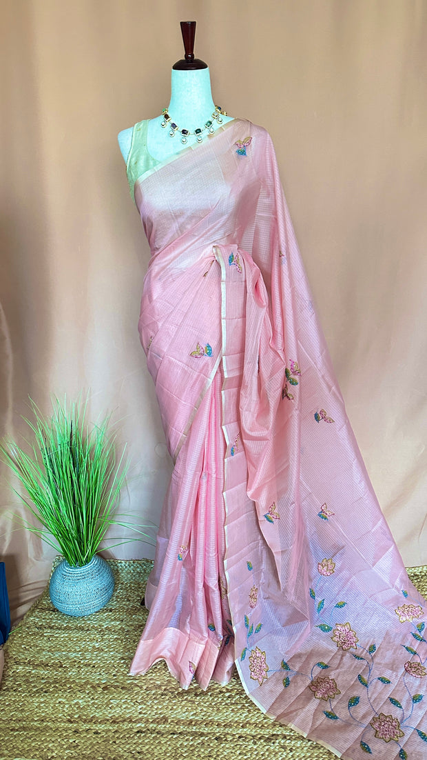Kotta silk saree with hand emboidery, with BP