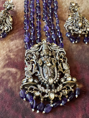 Victorian finsh pendent with 3 layer amethist beads and earring