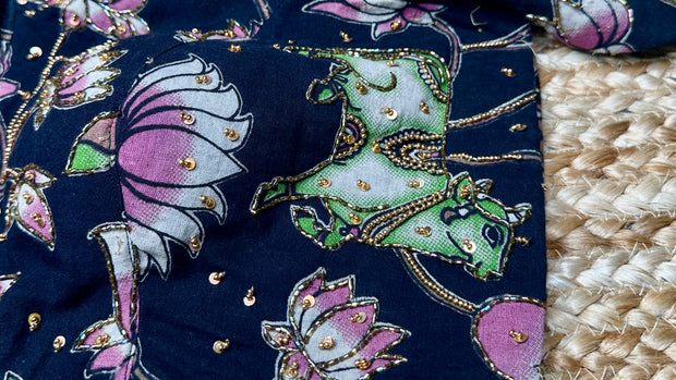 Kalamkari blouse with bead work