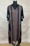 Designer Ajrakh modal silk dress