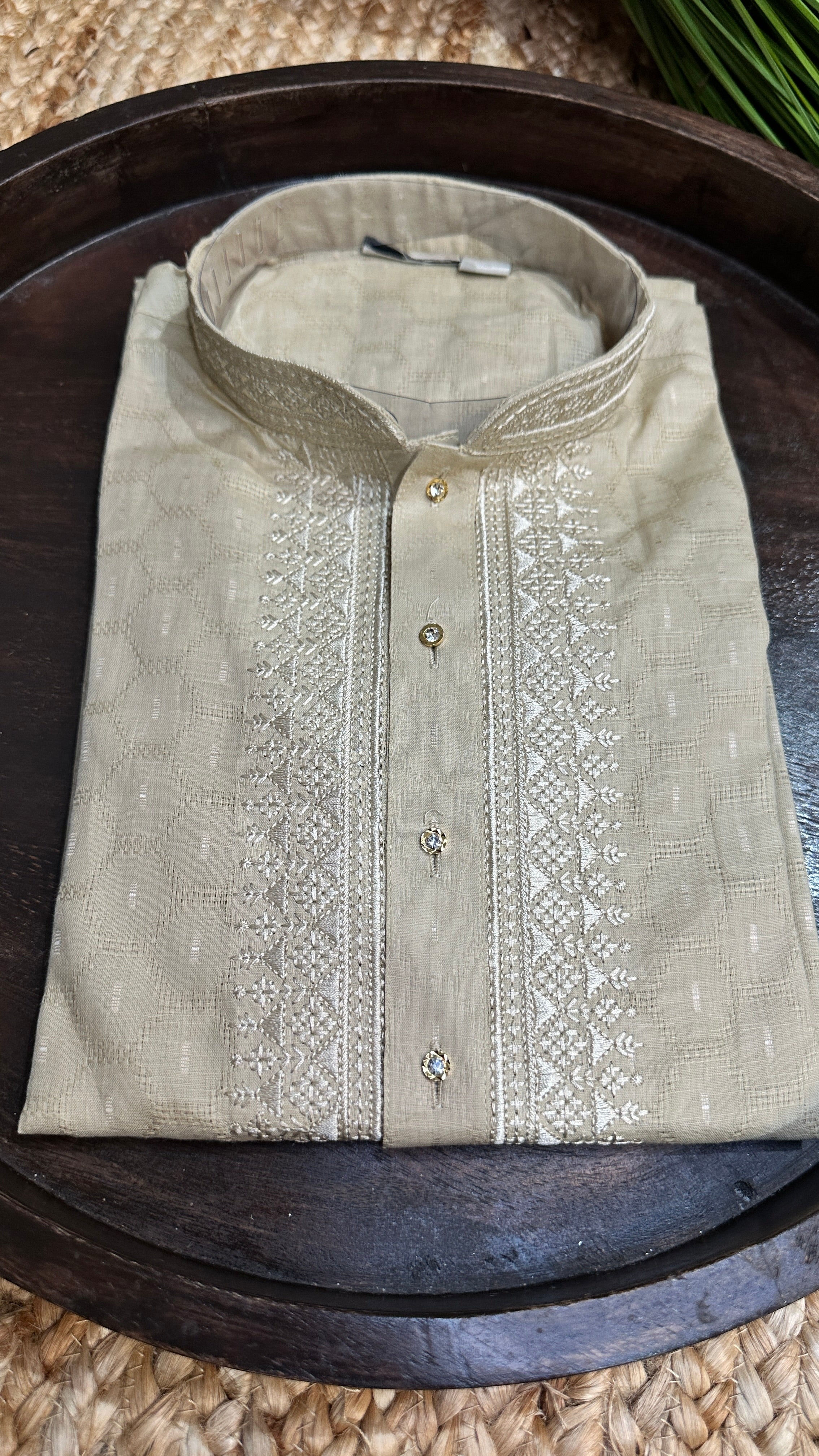 Sandalwood color soft cotton silk fabric kurta - 42