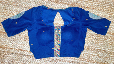 Blue cotton patchwork blouse