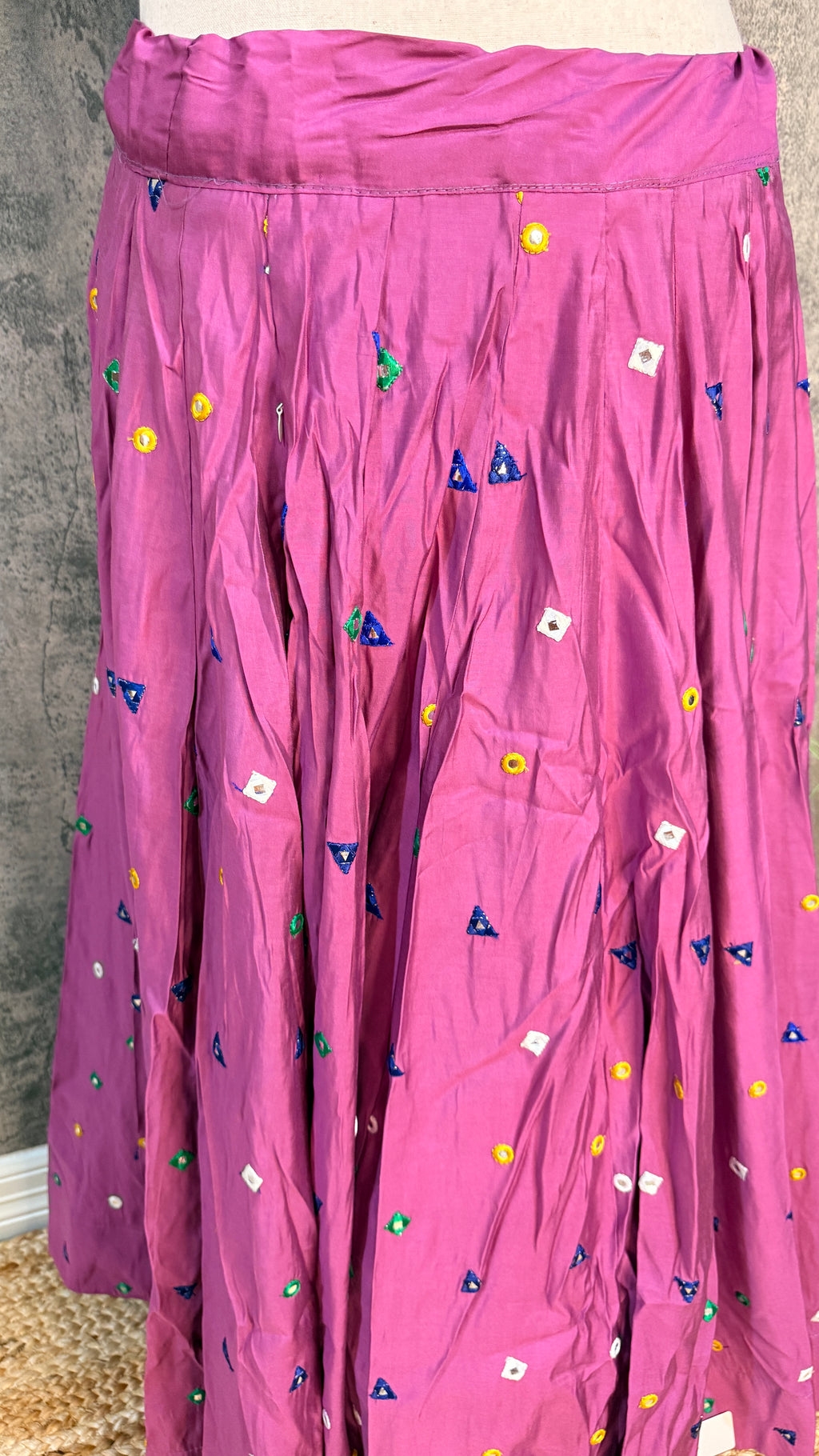 8 m flare navrathri skirt with foil mirror