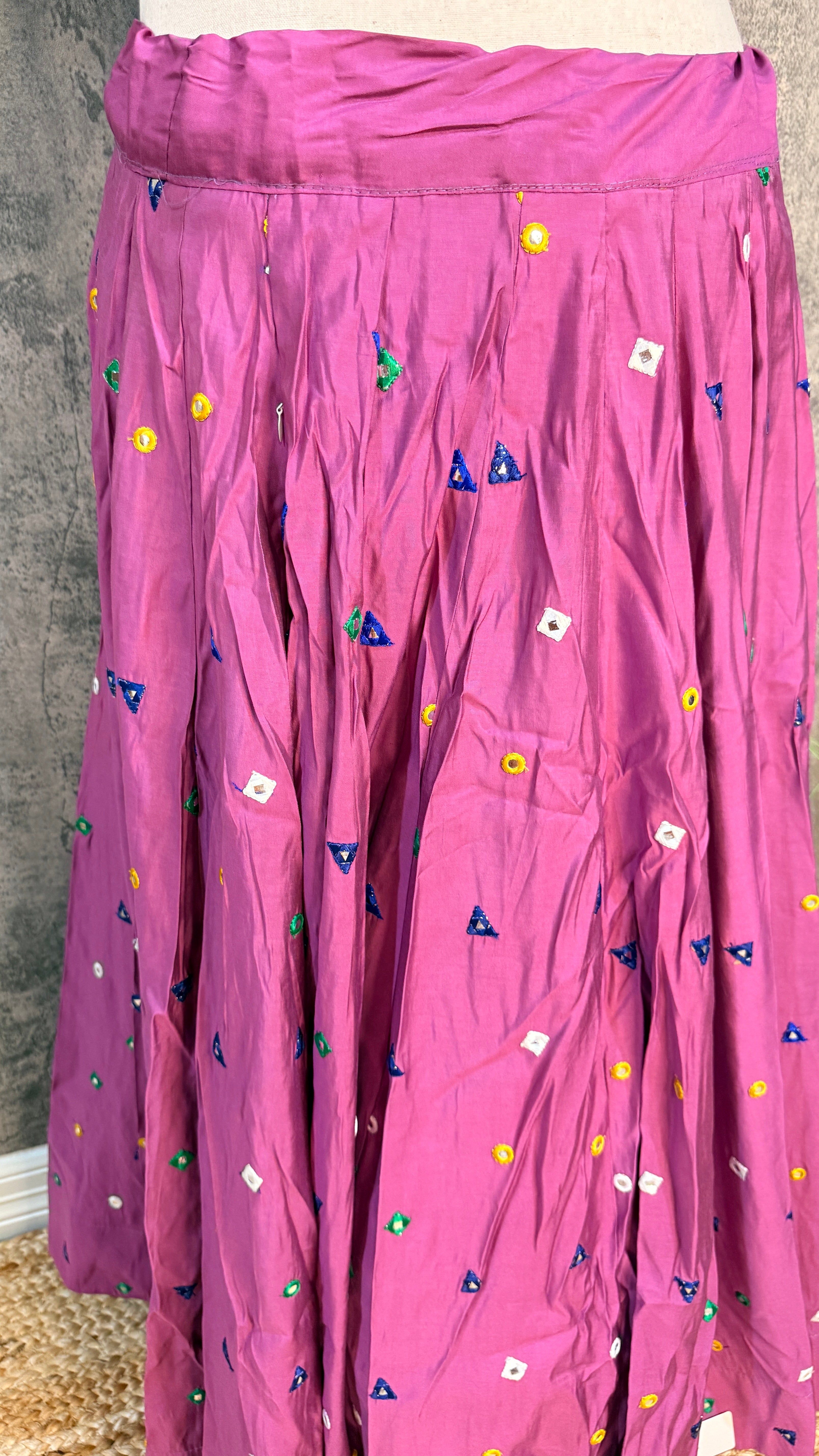 8 m flare navrathri skirt with foil mirror