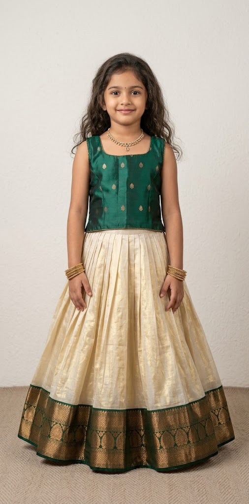 Onam skirt and blouse - 7 yr