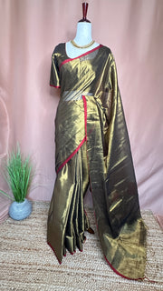 Light weight handwoven Cotton tissue saree