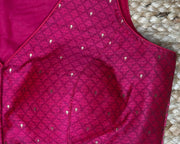 Pink silk sleeveless blouse