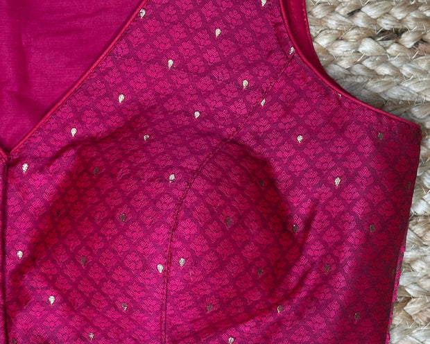 Pink silk sleeveless blouse