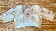 Off white brocade designer blouse