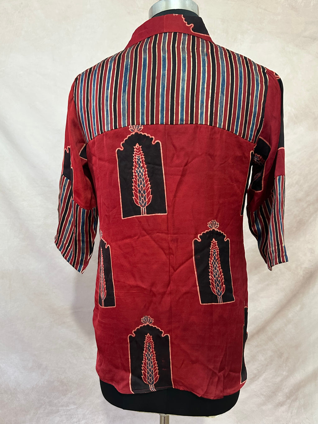 Pure Modal silk shirt with hand block print