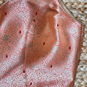 Peach banarsi brocade blouse