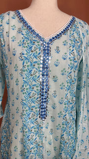 Light blue anarkali kurti set