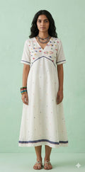 Handloom jamdani cotton dress
