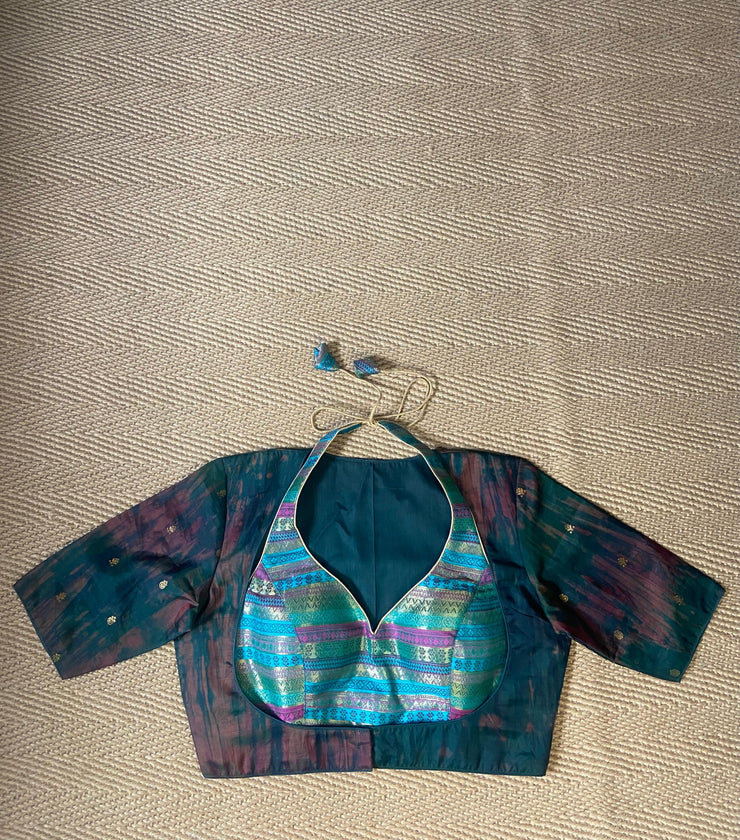 Green 2 in one masaba style blouse