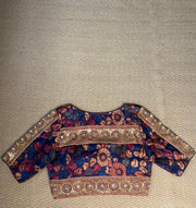 Raw silk blouse with hand embroidery
