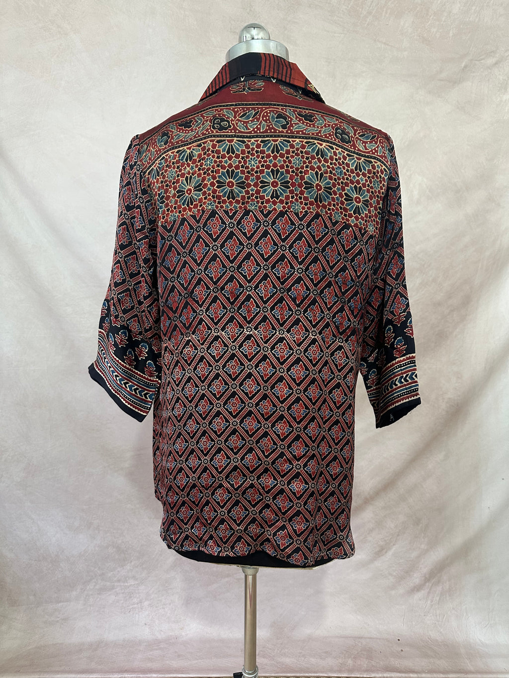 Pure Modal silk shirt with hand block print