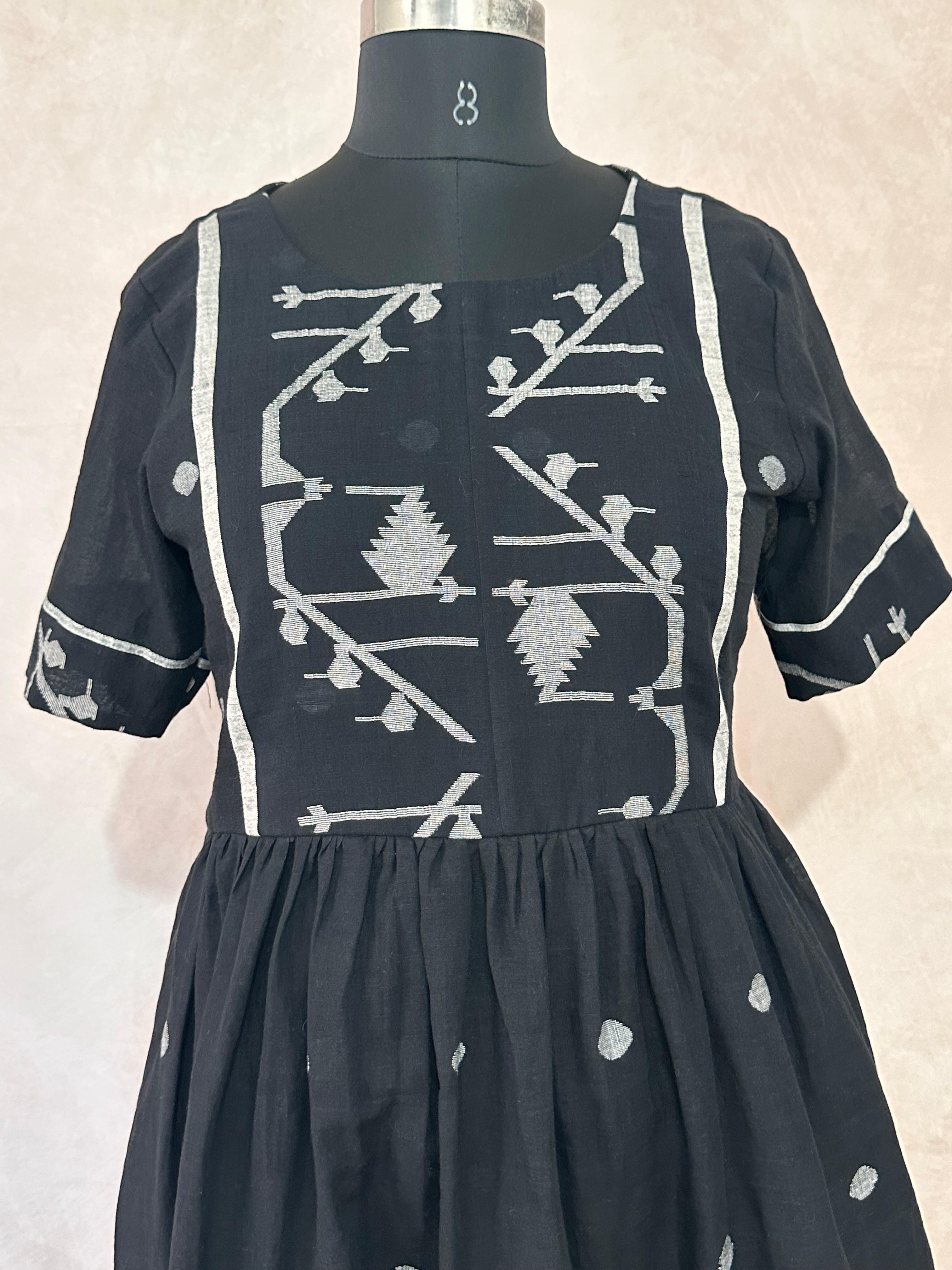 Handloom jamdani cotton dress