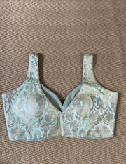 Pista green banarsi brocade blouse