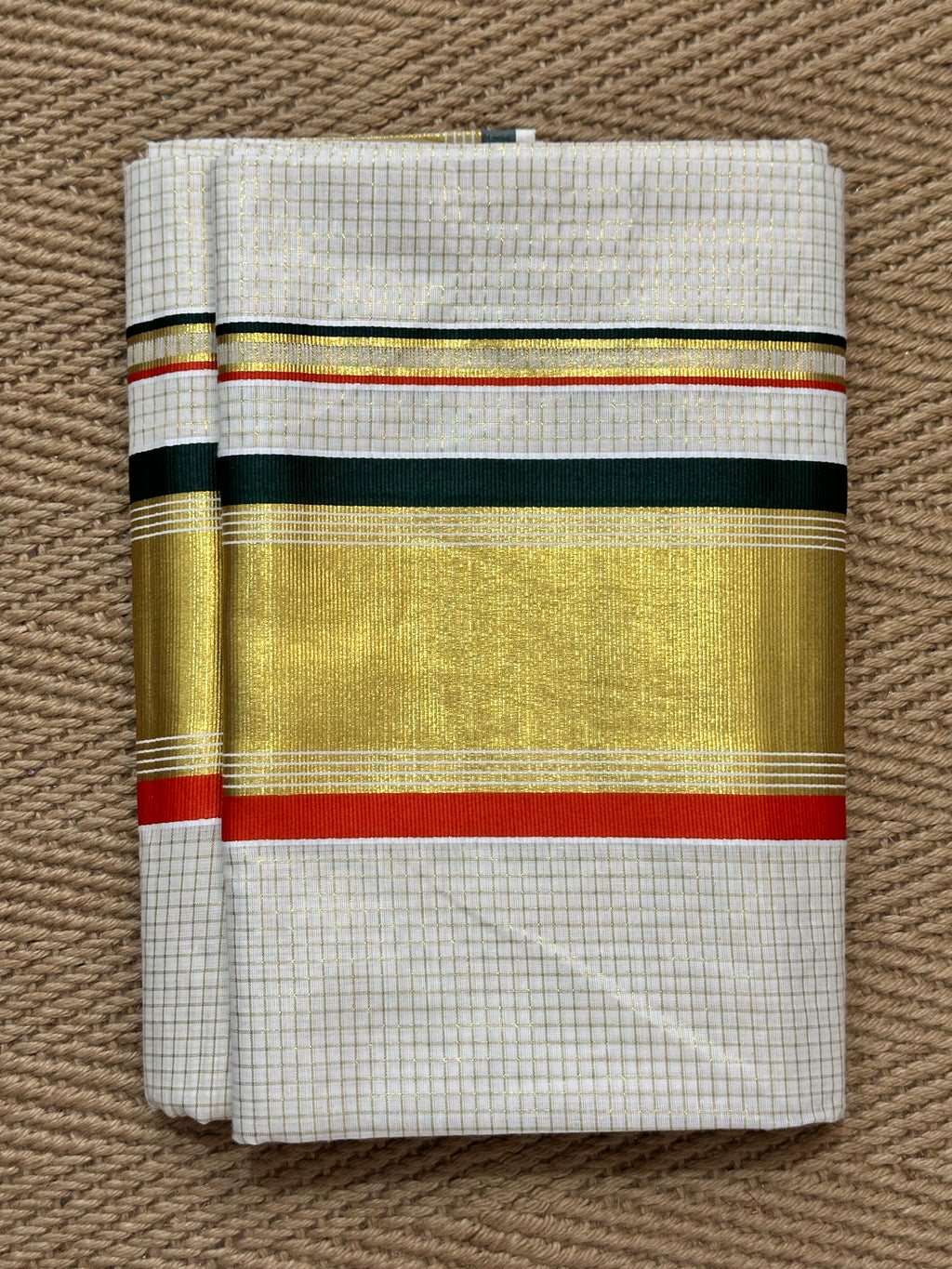 Soft cotton set saree with small checks